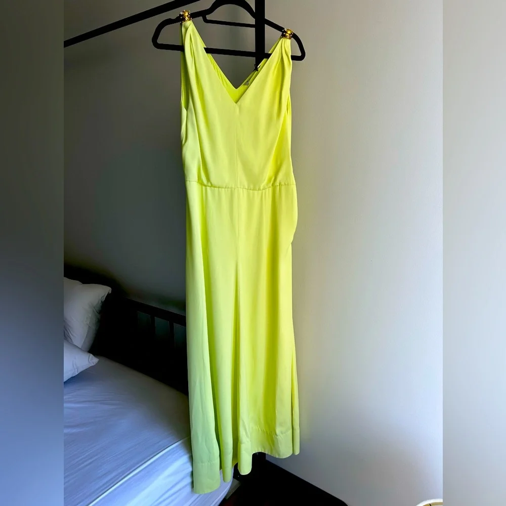 Lanvin Sleeveless B Neck Flare MIDI Dress Gown in Satin. Size 40 Fr. - Picture 7 of 10
